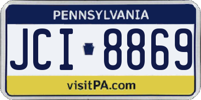PA license plate JCI8869