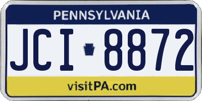 PA license plate JCI8872