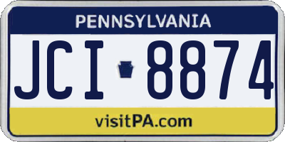 PA license plate JCI8874
