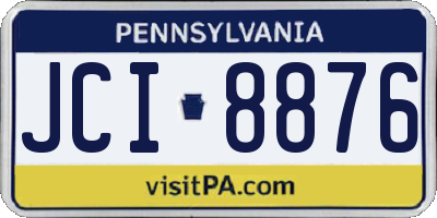 PA license plate JCI8876