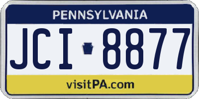 PA license plate JCI8877