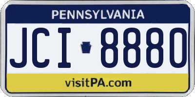 PA license plate JCI8880