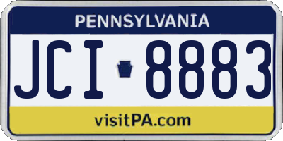 PA license plate JCI8883