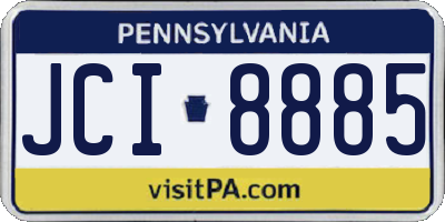PA license plate JCI8885