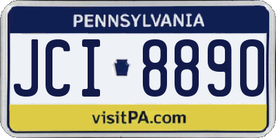 PA license plate JCI8890