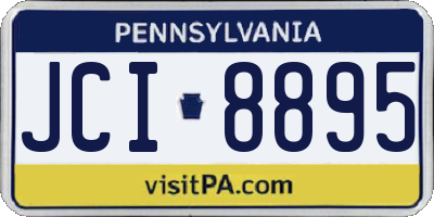 PA license plate JCI8895