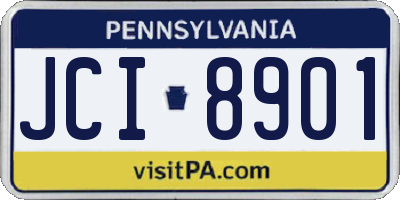 PA license plate JCI8901