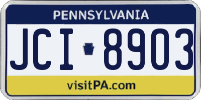 PA license plate JCI8903