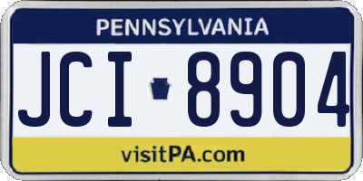 PA license plate JCI8904