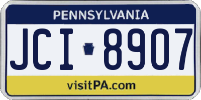 PA license plate JCI8907