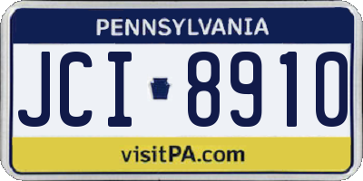 PA license plate JCI8910