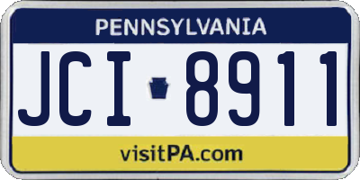 PA license plate JCI8911