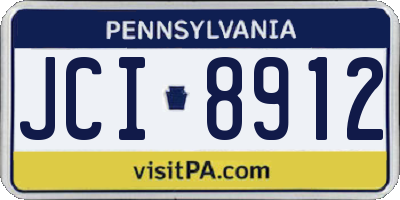 PA license plate JCI8912