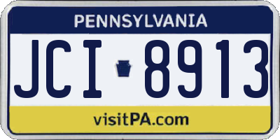 PA license plate JCI8913