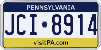 PA license plate JCI8914