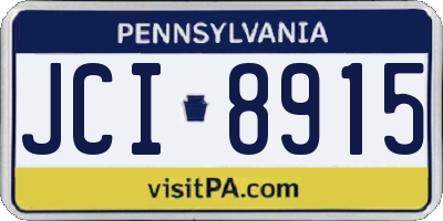 PA license plate JCI8915