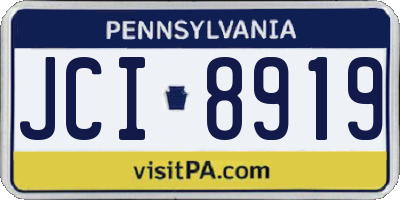 PA license plate JCI8919