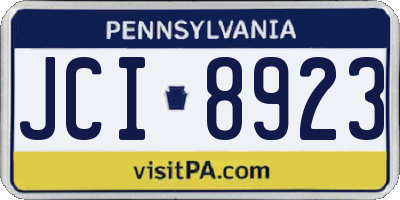 PA license plate JCI8923