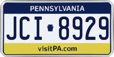 PA license plate JCI8929