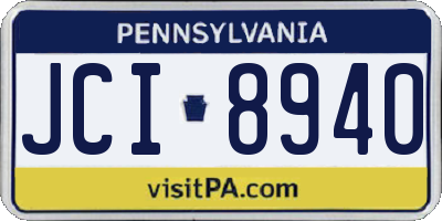 PA license plate JCI8940
