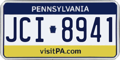 PA license plate JCI8941
