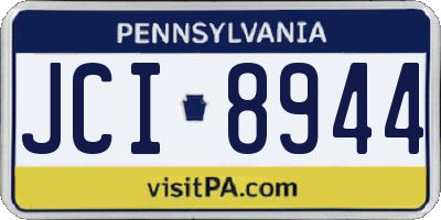 PA license plate JCI8944