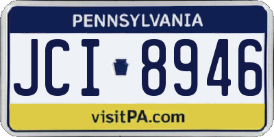 PA license plate JCI8946