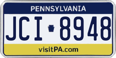 PA license plate JCI8948