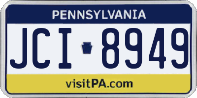 PA license plate JCI8949