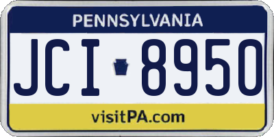 PA license plate JCI8950