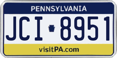 PA license plate JCI8951