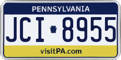 PA license plate JCI8955