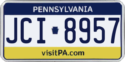 PA license plate JCI8957