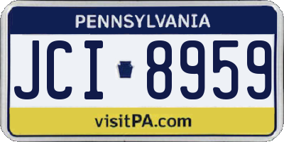 PA license plate JCI8959