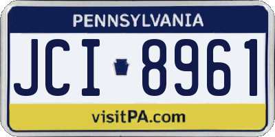PA license plate JCI8961