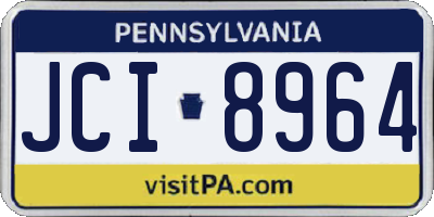 PA license plate JCI8964