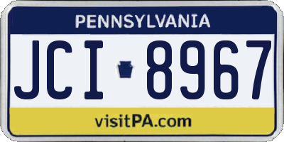 PA license plate JCI8967