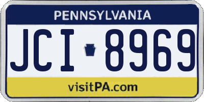 PA license plate JCI8969