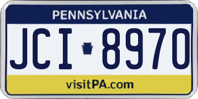 PA license plate JCI8970