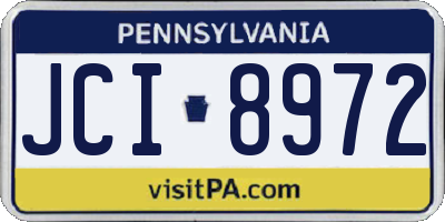 PA license plate JCI8972