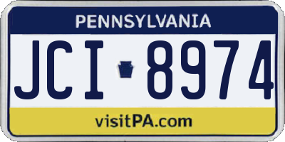 PA license plate JCI8974