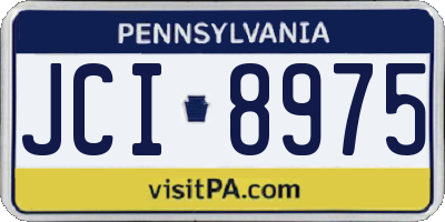 PA license plate JCI8975