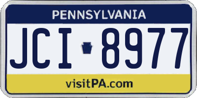 PA license plate JCI8977