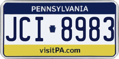 PA license plate JCI8983