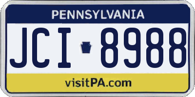 PA license plate JCI8988