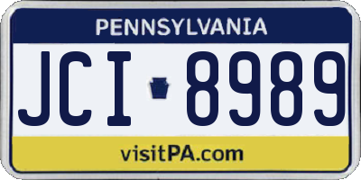 PA license plate JCI8989