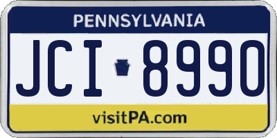 PA license plate JCI8990