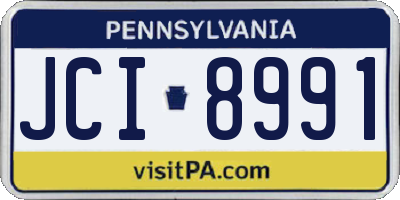 PA license plate JCI8991