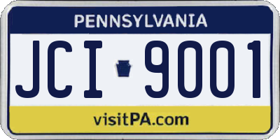 PA license plate JCI9001