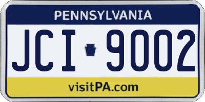 PA license plate JCI9002